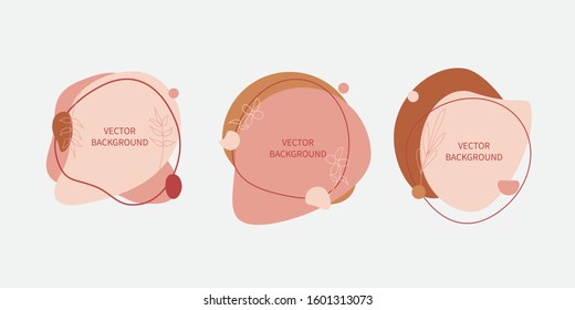 Vector set of abstract Banner creative backgrounds in minimal 
trendy style with copy space for text 