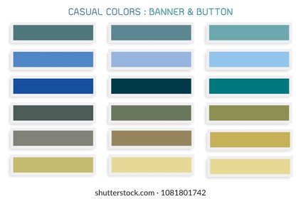Vector Set of Abstract Banner Design Background Header Banner or Botton Templates in Casual Colors with Copy Space for Add Content.