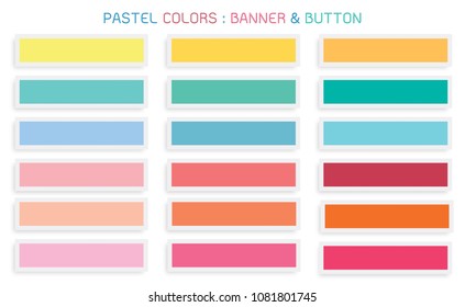 Vector Set of Abstract Banner Design Background Header Banner or Botton Templates in Pastel Colors with Copy Space for Add Content.