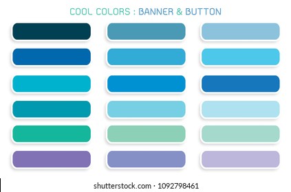 Vector Set of Abstract Banner Design Background Header Banner or Botton Templates in Cool Colors with Copy Space for Add Content.