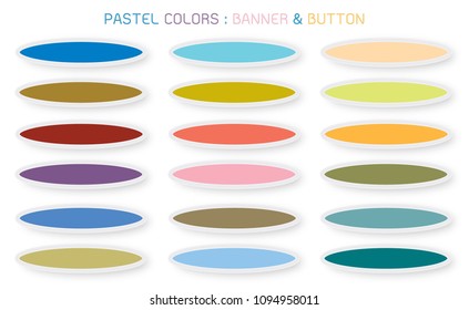 Vector Set of Abstract Banner Design Background Header Banner or Botton Templates in Pastel Colors with Copy Space for Add Content.