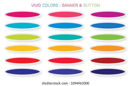 Vector Set of Abstract Banner Design Background Header Banner or Botton Templates in Vivid Colors with Copy Space for Add Content.