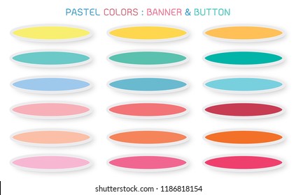 Vector Set of Abstract Banner Design Background Header Banner or Botton Templates in Pastel Colors with Copy Space for Add Content.