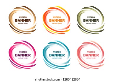 Vector set of abstract banner, isolated on white background