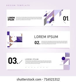 Vector set of abstract banner web design template. Retro and pop art colorful style banner design layout.