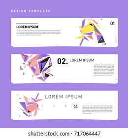 Vector set of abstract banner web design template. Retro and pop art colorful style banner design layout.