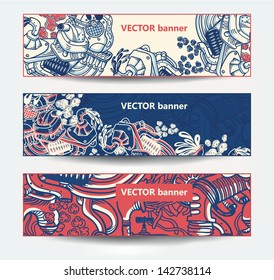 vector set of abstract banners
