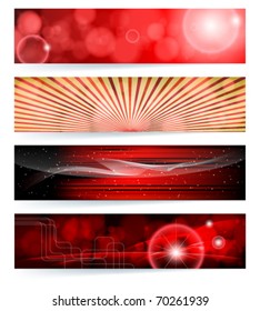 Conjunto de vectores de banners abstractos. Diseño Rojo. Fondo del vector EPS10.