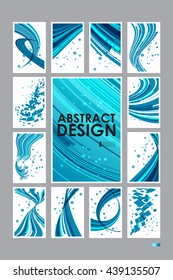 Vector set abstract blue background