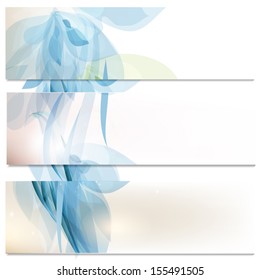 Vector set of abstract blue  backgrounds for design