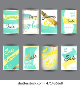 Vector set of abstract bright Summer Sale Party  A4 posters
