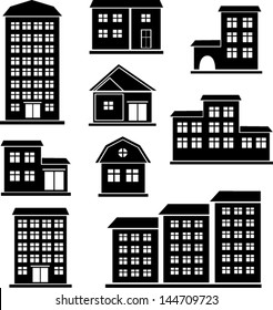 vector set of abstract buildings