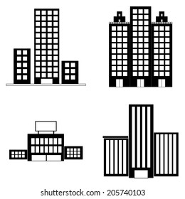 Vector Set Of Abstract Buildings Isolated On White Background