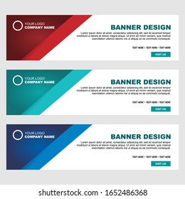 Vector Set Of Abstract Bussines Banner Design Templates For Web And Print