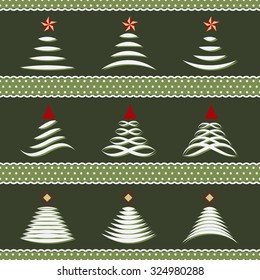 vector set of abstract Christmas trees