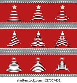 vector set of abstract Christmas trees