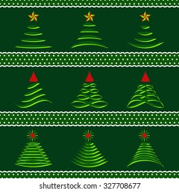 vector set of abstract Christmas trees