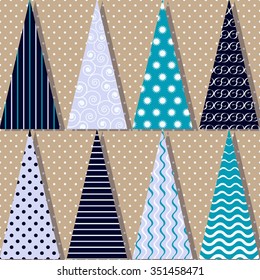 vector set of abstract Christmas trees