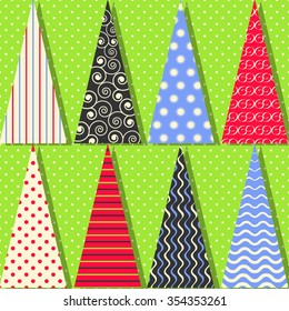 vector set of abstract Christmas trees