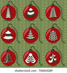 Vector set of abstract christmas trees. Christmas illustration