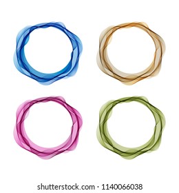 Vector set of abstract circles. Round frames.