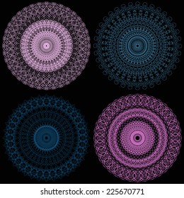 vector set of abstract circular pattern