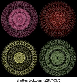vector set of abstract circular pattern
