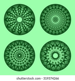 vector set of abstract circular patterns