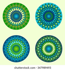 vector set of abstract circular patterns