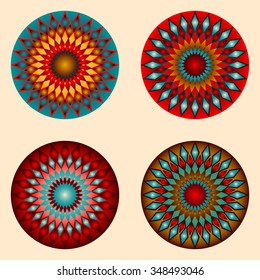 vector set of abstract circular patterns