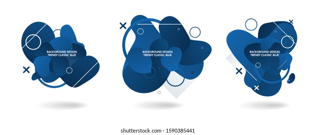 Vector set of abstract Classic Blue modern graphic elements gradient banners design