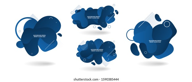 Vector set of abstract Classic Blue modern graphic elements gradient banners design