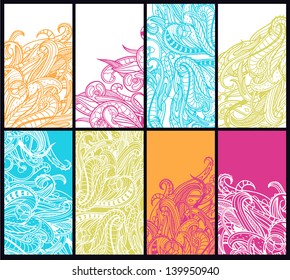 vector set of abstract colored labels