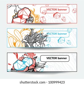 vector set of abstract colorful banners