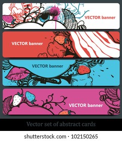 vector set of abstract colorful banners