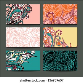 vector set of abstract colorful cards