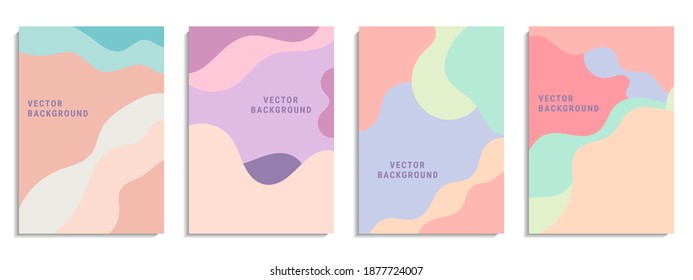 Vector set of abstract creative background. Minimal design trendy style social media stories template