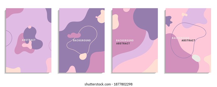 Vector set of abstract creative background. Minimal design trendy style social media stories template