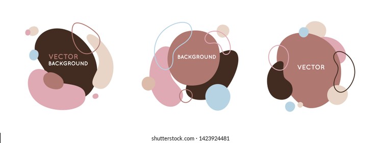 Vector set of abstract creative backgrounds in minimal trendy style with copy space for text - design templates for social media stories and bloggers - simple, stylish and minimal designs