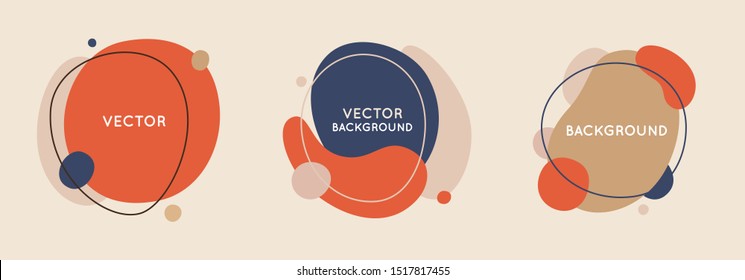 Vector set of abstract creative backgrounds in minimal trendy style with copy space for text - design templates for social media stories and bloggers - simple, stylish and minimal designs for invitati