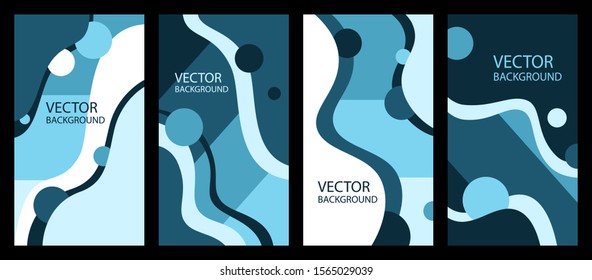 Vector set of abstract creative backgrounds in minimal trendy style  - design templates for social media stories and bloggers - simple, stylish and minimal designs 