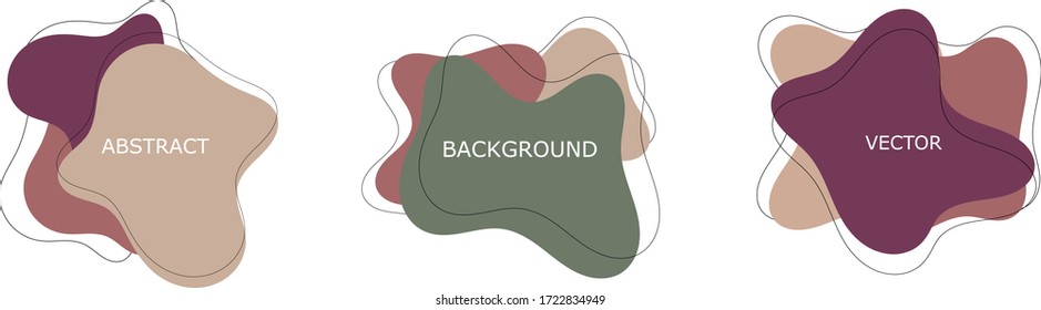 Vector set of abstract creative backgrounds in minimal trendy style on white for banners, posters, cover design templates, social media stories wallpapers.