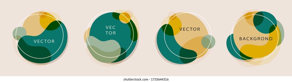 Vector set of abstract creative backgrounds in minimal trendy style with copy space for text. Vector illustration.	