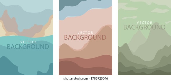 Vector set of abstract creative backgrounds in minimal style