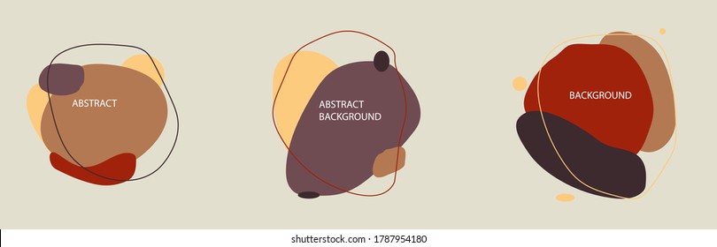 Vector set of abstract creative backgrounds in minimal trendy style with copy space for text - design templates for social media stories and bloggers - simple, stylish and minimal designs for invitati