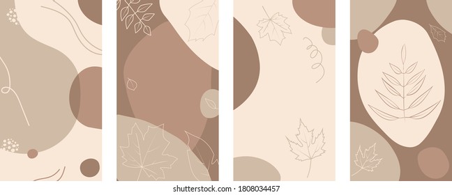 Vector set of abstract creative backgrounds in minimal trendy style templates for social media stories