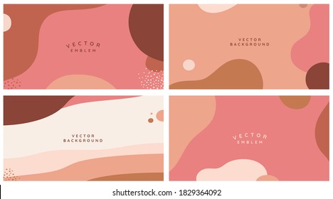 Vector set of abstract creative backgrounds in minimal trendy style with copy space for text - design templates for social media stories - simple, stylish and minimal wallpaper designs for invitations