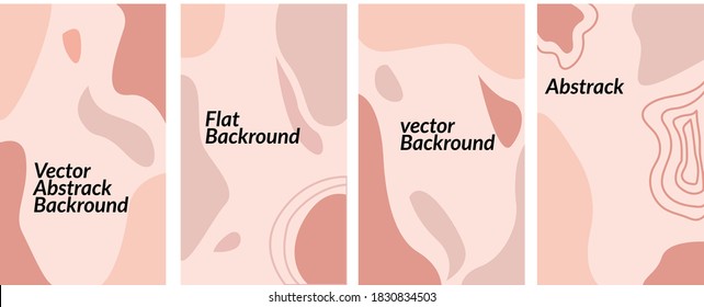 Vector set of abstract creative backgrounds in minimal trendy style with copy space for text - design templates for social media stories, etc.
