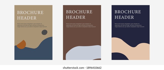 Vector set of abstract creative backgrounds in minimal trendy style with copy space for text and photo - design templates for social media stories and bloggers - simple, stylish and minimal designs