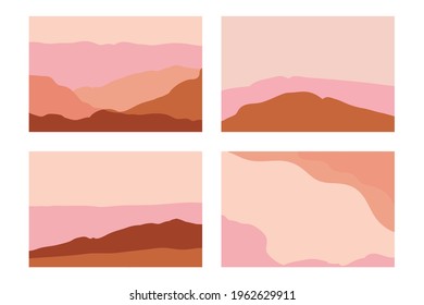 Vector set of abstract creative backgrounds in minimal trendy style with copy space for text - design templates for social media posts and stories - simple, stylish and minimal wallpaper designs